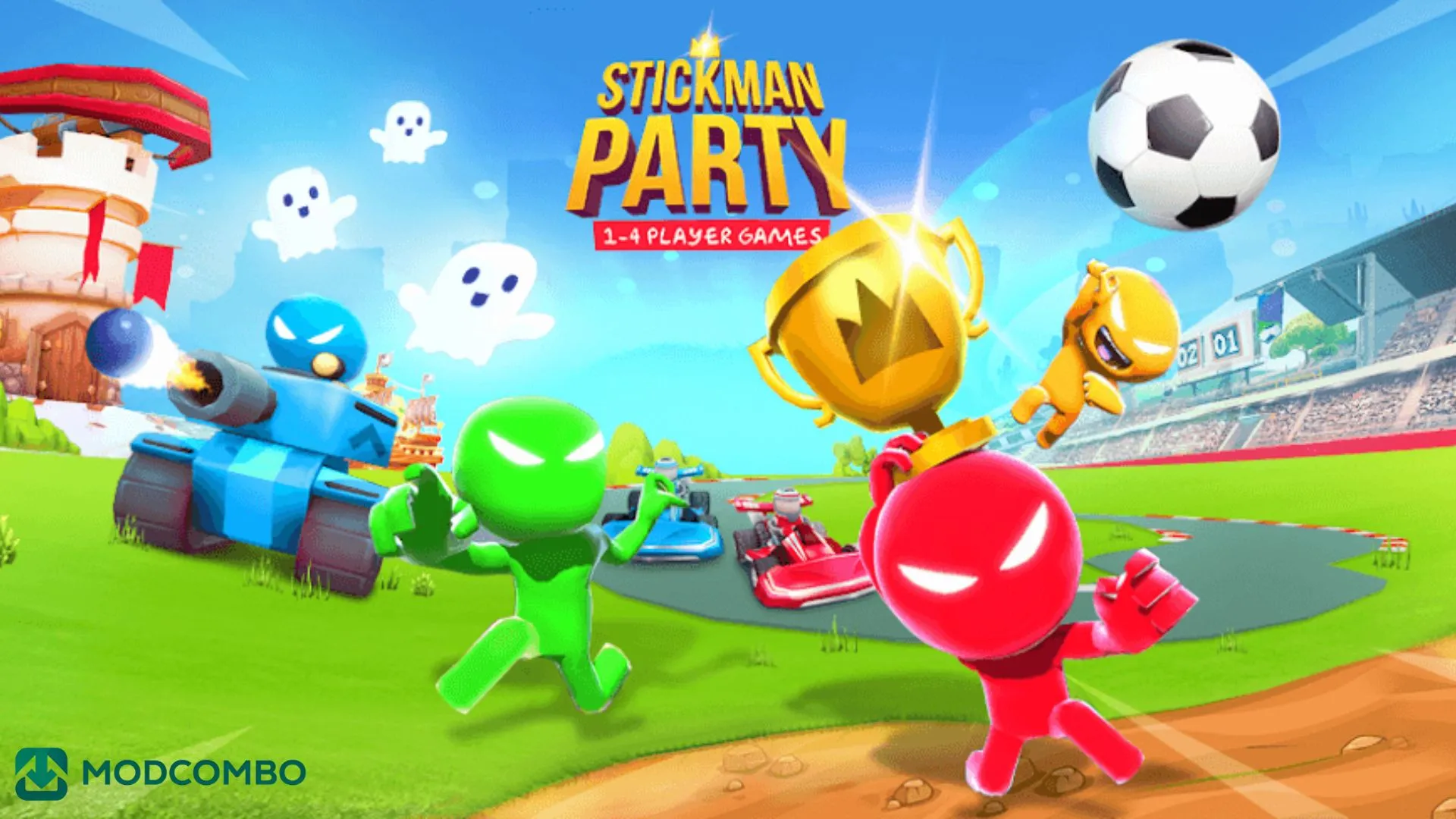Download Stickman Party MOD APK v2.4.9.2 (Unlimited Coins) 3 Fitur Stickman Party MOD APK
