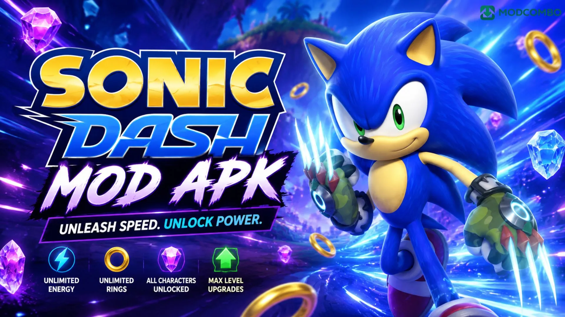 Unduh Sonic Dash MOD APK (Unlimited Money) Terbaru v9.9.0 2 Boss Battle Melawan Dr Eggman Dan Zazz